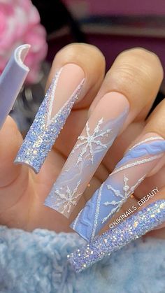 #nails #acrylicnails #nailpro #selfcare #selflove #relax #nailinspo #instanails #longnails #shortnails #nailart #nailtech #nudenails #frenchtips #frenchnails #showyourclaws #polish #notpolish #acrylic #freshset #nailtips #nailstyle #naildesign Grey Christmas Nails, Christmas Nail Designs Acrylic, December Nails, Glow Nails, Christmas Nails Acrylic, Xmas Nails