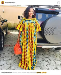 Long dress Ankara Kaftan Styles For Ladies, Kaftan Styles For Ladies, Ankara Kaftan, Ankara Maxi Dress, Ankara Gown Styles