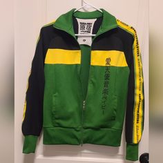 This Is Rare, Worn Once For An Event In Japan In The Mid-Late 2000’s. The Jacket Is A Small. This Is In Pristine Used Condition. Stored In The Closet. As-Is, Please See Photos Fitted Winter Track Jacket For Streetwear, Fitted Track Jacket For Winter Streetwear, Urban Style Fitted Long Sleeve Track Jacket, Fitted Green Track Jacket For Winter, Fitted Green Track Jacket For Streetwear, Green Long Sleeve Track Jacket For Streetwear, Retro Fitted Track Jacket For Streetwear, Fitted Retro Track Jacket For Streetwear, Gwen Stefani 2000s