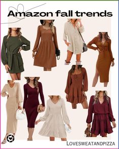 Amazon fall dresses. Fall style. Long sleeve dresses. Holiday fall style. Thanksgiving dresses Caramel Dress Outfits, Amazon Dresses Fall, Fall Dresses Amazon, Amazon Fall Dresses, Thanksgiving Dresses For Women, Thanksgiving Dresses, Fashion Design Software, Dresses Amazon