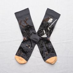 Dark Rain, Blue Knight, Sock Monster, Rain Blue, Funky Socks, Knitted Socks, French Brands, Grey Pattern