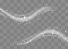 white waves with sparkles on a transparent background