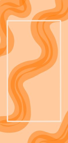 an orange wavy background with a white rectangle in the middle and a square frame