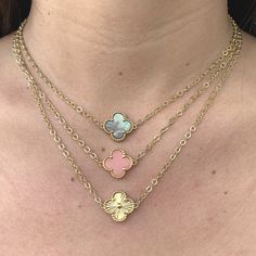 Silver Gold-plated Necklace With Flower Charm, Elegant Gold Plated Charm Necklace Nickel Free, Gold Flower Shaped Nickel Free Necklace, Elegant Yellow Gold Nickel-free Necklace, Birthday Baskets, Layered Jewellery, Good Luck Symbols, Clover Jewelry, Four Leaf Clover Necklace