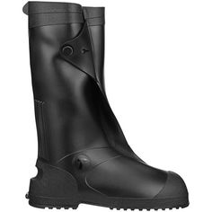 Tackle the toughest environments with confidence in the Tingley Workbrutes G2 17" black non-slip work boot overshoe unisex large 45850.LG. The G2 line features extra space in the toe, allowing it to fit over a wide range of safety boot and work shoe sizes. Constructed from extremely durable PVC material, this overboot is built to provide ultimate protection from liquids, mud, and harsh chemicals throughout the workday, and a molded-in button effortlessly ensures a tight fit and a proper seal. Black Waterproof Boots For Safety, Black Shock-resistant Safety Work Boots, Impact Resistant Black Waterproof Boots For Safety, Shock Resistant Black Work Boots For Protection, Black Durable Safety Waterproof Boots, Black Steel Toe Waterproof Boots For Protection, Black Durable Waterproof Safety Boots, Black Waterproof Impact Resistant Boots For Safety, Black Shock Resistant Work Boots For Protection