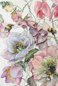 Illustration Botanique, Watercolour Inspiration, Watercolor Flower Art, Watercolor Painting Techniques, 수채화 그림, Watercolor Flowers Paintings, Watercolor Paintings Tutorials, Watercolor Art Lessons, Botanical Drawings