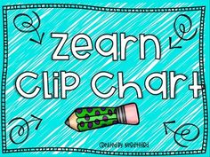 a poster with the words learn clip chart and an image of a pencil on it