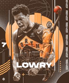 an advertisement for a basketball game featuring two players in orange and black uniforms with the words,