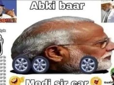 an old man with three wheels on his head and the words abki bar written below it