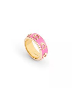 COACH Enamel Signature C Enamel Band Ring - Macy's Pink Enamel, Affordable Fashion, Band Ring, Band Rings, Pick Up, In Store, Buy Online, Band, Ring