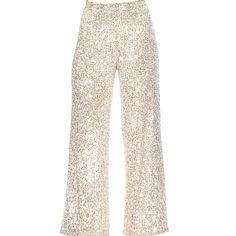 Wide-Leg Sequin Pant Sequin Pant, High Rise Pants, Pant Jumpsuit, Sequin, Wide Leg, High Rise, Pants For Women, Cream, Pants