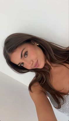 Hooked by emily mcintire Hair With Angles, It Girl Brunette, Clean Girl Aesthetic Brunette, Hair Color Ideas For Brunettes Natural, Light Brunette Hair No Highlights, Honey Brown All Over Color, Light Brunette Hair Solid, Dream Hair Brunette, Brown Hair Colors Aesthetic