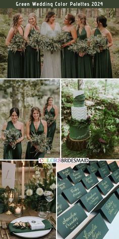 green wedding color palettes for the bridesmaid