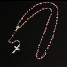 Small 4mm Glass Rosary Necklace with Gold Beads and Heart Shaped Pendant Chain with Cross Christian Church Prayer OrnamentsModel Number:32881211008 Valentine's Day Jewelry With Silver Beads, Valentine's Day Jewelry With Silver Round Beads, Valentine's Day Beaded Chain Jewelry With Round Beads, Pink Beaded Chain Jewelry For Valentine's Day, Silver Jewelry With 8mm Beads For Valentine's Day, Valentine's Day Silver Jewelry With 8mm Beads, Silver 8mm Beads Jewelry For Valentine's Day, Pink 8mm Bead Jewelry For Valentine's Day, Chain With Cross