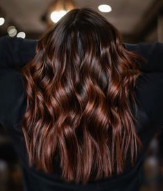 Deep Chocolate Hair with Auburn Highlights Dark Chocolate Brown Hair, Auburn Balayage, Brunette Ombre, Chocolate Brown Hair Color, Hair Color Chocolate, Brunette Balayage, Chocolate Brown Hair