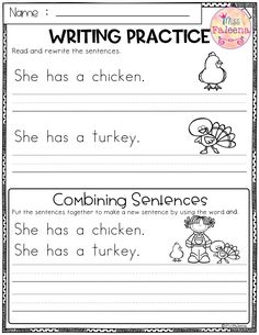 worksheet for writing practice with pictures