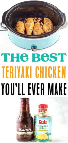 the best teriyan chicken you'll ever make is in this slow cooker