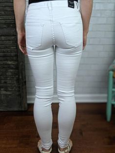 White Mid Rise Jeans FINAL ALE - TwoTwentyTwo Market Stretch Jeans With Hip Pockets For Everyday, Everyday Spring Jeggings With Five Pockets, Spring Stretch Jeans With Side Pockets, High Rise Casual Jeggings With Pockets, Casual High Rise Jeggings With Pockets, Casual Jeggings With Pockets, White Casual Jeggings For Spring, Mid-rise White Jeans With Hip Pockets, White Mid-rise Jeans With Hip Pockets