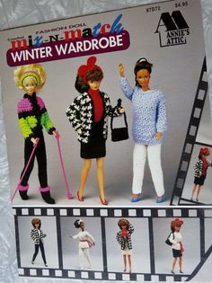 an advertisement for the barbie winter wardrobe