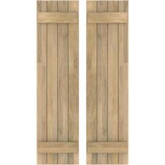 two wooden shutters on white background