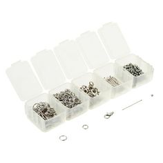 an assortment of screws and studs in plastic cases