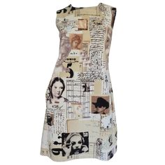 1990s Moschino Screen Stars Print Dress Dress With Words On It, Moschino Vintage 1990s, 2000 Dresses, Photo Screen, Rok Midi, Sandal Tali, Brown Outfits, Vintage Moschino, Moschino Dress