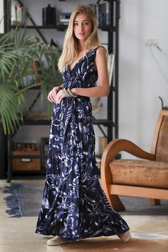 Navy Blue Floral Maxi Dress, Sleeveless Urban Cotton Dress, Dark Blue Evening Maxi Dress, Unique Bri Navy Fitted Sleeveless Maxi Dress, Navy Sleeveless Dress For Vacation, Carrie Dress, White Kaftan, Evening Maxi Dress, Dress Dark Blue, Blue Floral Maxi Dress, Maxi Dress Sleeveless, Unique Bridesmaid