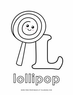 the letter j is for lollipop coloring page with an image of a lollipop