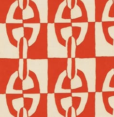 a red and white pattern with circles on it