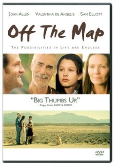 the dvd cover for off the map, with three people standing in front of an open field