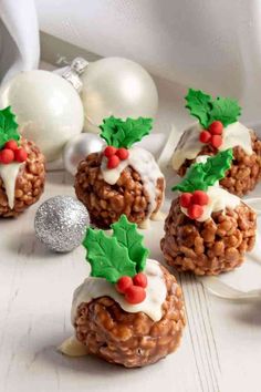 some christmas treats are sitting on a table