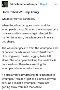 a text message that reads, underrated wump thing whimper turned caremaker