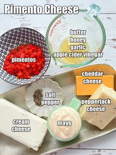 ingredients to make pineapple cheese on a baking sheet with text overlay that says pineapple cheese