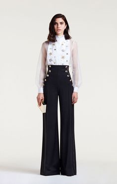 Wide Leg High Waist Pants, Formal Pants, White Blouse, Luxury Brands, Work Outfits, Look Fashion, Fashion Pants, Classy Outfits