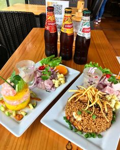 Comida peruana,trío Marino, Perú Peruvian Cuisine, Deli Food, Food Menu, Healthy Dinner Recipes, Healthy Dinner, Diner, Healthy Snacks