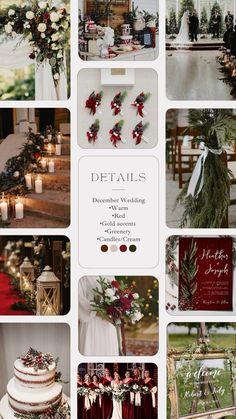 a collage of photos showing different types of wedding decorations