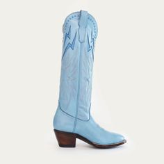 Powder Blue Lightning Boot Limited Edition – CITY Boots Western Blue Leather Heeled Boots, Blue Leather Western Heeled Boots, Western Style Blue Leather Heeled Boots, Blue Leather Heeled Boots With Snip Toe, Blue Leather Boots For Ranch, City Boots, Blue Lightning, The Lightning, Fashion Statements