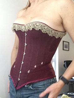 This is an 18 panel Victorian-inspired demi-bust corset pattern with a beautiful conical curve to accentuate your waist (4'' waist reduction on standard sizes). ALSO INCLUDES A 25 PAGE DOCUMENT OF CORSET CONSTRUCTION NOTES! Note - a 2'' back gap is factored into this pattern. If you would prefer a closed corset, add 1'' to each centre back panel 8. The corset length measures 38cm (15'') at the front and 38cm (15'') at the back. The rib shaping is conical and the sizing makes it advantageous for Corset Construction, Bodysuit Pattern, Corset Outfits, Corset Styles, Corset Sewing Pattern, Corset Pattern, Flats Patterns, Dresses Uk