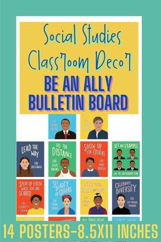 the poster for social studies class from dect be an ally bulletin board