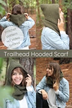 the crochet hooded scarf pattern is easy to make and looks great on any woman