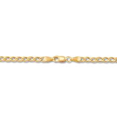 This stylish bracelet features curb links and is crafted in iconic hollow 14K yellow gold for a classic look. The chain measures 6 inches and secures with lobster clasp. The chain width is 3.2mm. 14k Gold Cuban Link Figaro Chain Bracelet, Classic Yellow Gold Cuban Link Bracelet With Adjustable Chain, Classic Cuban Link Bracelet With Lobster Clasp, Classic Adjustable Cuban Link Bracelet In Yellow Gold, 14k Gold Cuban Link Bracelet With Figaro Chain, Classic Gold Bracelet With Oval Link Curb Chain, Yellow Gold Cuban Link Bracelet With Adjustable Chain, Adjustable Cuban Link Bracelet In Yellow Gold, 14k Gold Bracelet With Curb Chain Oval Link