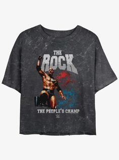 Please Note: wash pattern may varyLightweight 100% combed ring spun cottonWash cold; dry lowImportedListed in junior sizes The Rock Wwe, Wwe The Rock, Wwe Shirts, Crop T Shirt, Crop Tshirt, Graphic Tees Women, Hot Topic, The Rock, Wwe