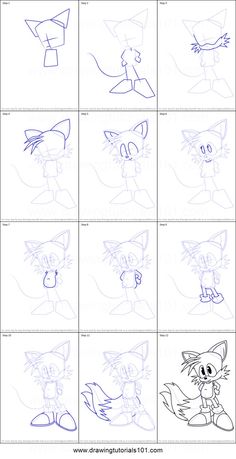 step by step drawing instructions for how to draw cartoon cats