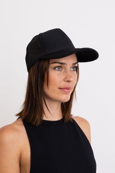 Get ready to charm everyone with our Premium Monochromatic Charm Truckers Hat 🧢! Made with the highest quality materials, this hat is both stylish and comfortable. Show off your unique style while protecting yourself from the sun. Be the envy of all your friends with this must-have accessory. #lovemyleto 100% Polyester Imported Black Brimmed Breathable Hat, Trendy Lightweight Adjustable Hat, Trendy Solid Color Trucker Hat, Black Brimmed Fitted Hat, Black Casual Brimmed Fitted Hat, Casual Black Brimmed Fitted Hat, Black Breathable Short Brim Hat, Everyday Hats With Uv Protection, Summer Mesh Hats One Size Fits Most