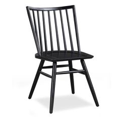 a black wooden chair on a white background