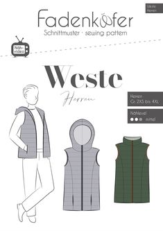 the vest pattern is designed for men and women, with hoods on each side