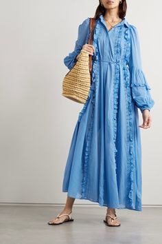 Shirtdress Outfit, Broderie Anglaise Dress, Net Sustain, Fashion Muslim, Classy Dress Outfits, Party Wear Indian Dresses, Maxi Dress Wedding, Luxury Women Fashion, Long Dress Casual