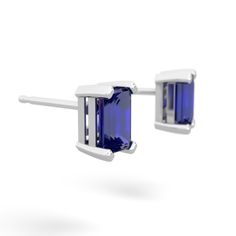 These 6x4mm lab sapphire {shape} earrings feature two vivid blue lab sapphires, set in a sturdy 14K White Gold, for a total of 1.20 carat. An essential basic for your jewelry box, made to last. Luxury Rectangular Lab-created Sapphire Jewelry, Emerald Cut Stud Earrings, Clean Origin, Cut Earrings, Lab Created Emerald, Sapphire Earrings, Sapphire Jewelry, White Topaz, Emerald Cut