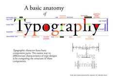 the words typography are arranged in different colors and font styles, along with some