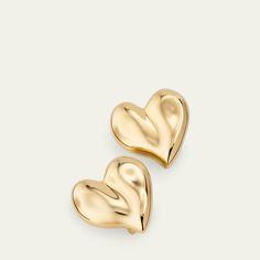 Ben-Amun earrings 24-karat gold electroplated tin alloy Clip-on backs Made in the USA Ben Amun Earrings, Travel Size Perfume, Heart Shaped Jewelry, Metallic Bag, Makeup Shop, Cleanser And Toner, Quilted Bag, Gold Heart, Beauty Gift